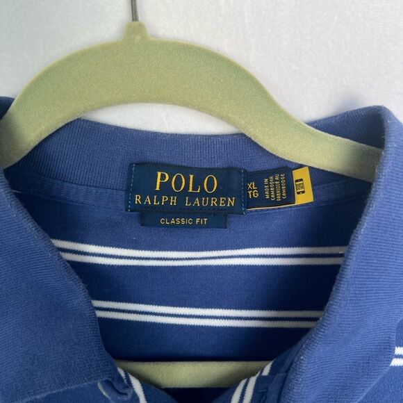 Polo Ralph Lauren Striped Classic Fit Polo Shirt Men’s Size XL Blue - Picture 4 of 6